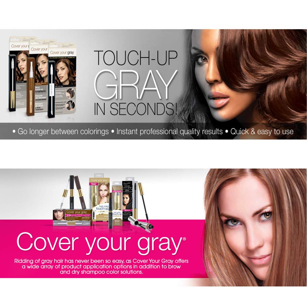 USA imported Cover Your Gray touch up comb showing the applicator bristles