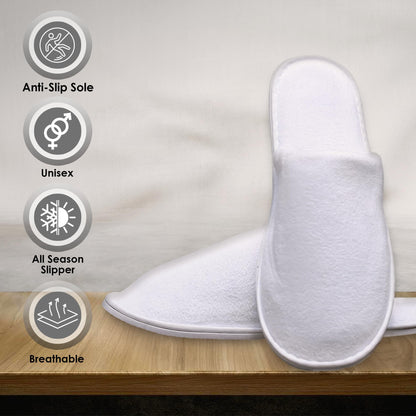 Modlux guest slippers close up highlighting the thick non slip EVA safety sole texture