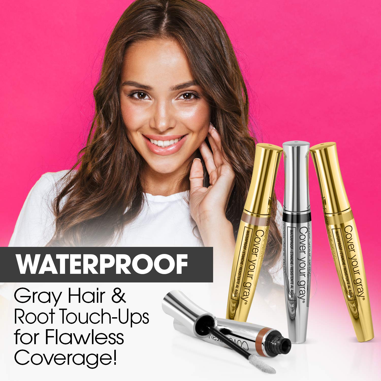 Dark brown hair concealer comb for temporary gray hair coverage