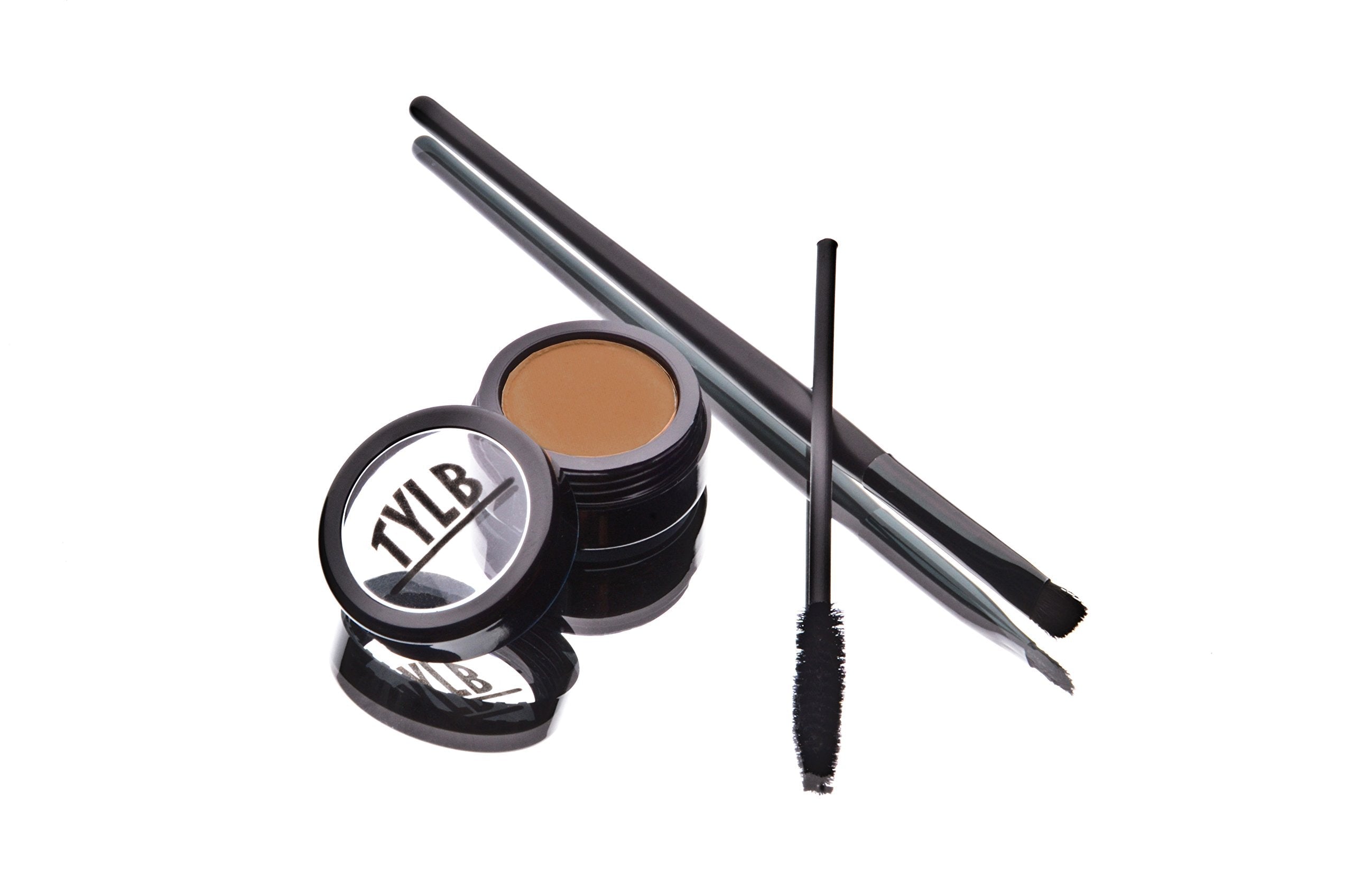 Non allergenic beard color powder compact with application brush for men