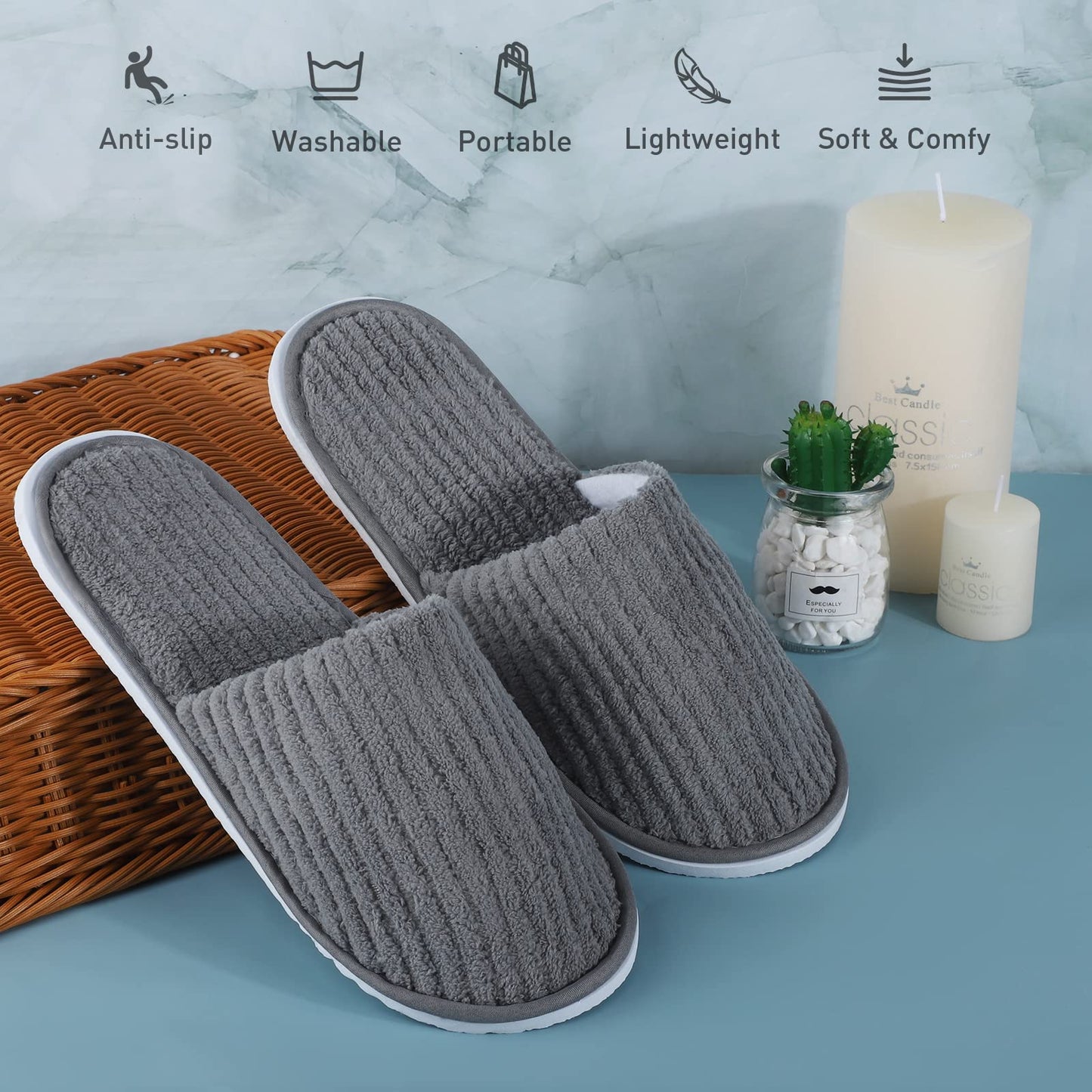 Washable house slippers for home use
