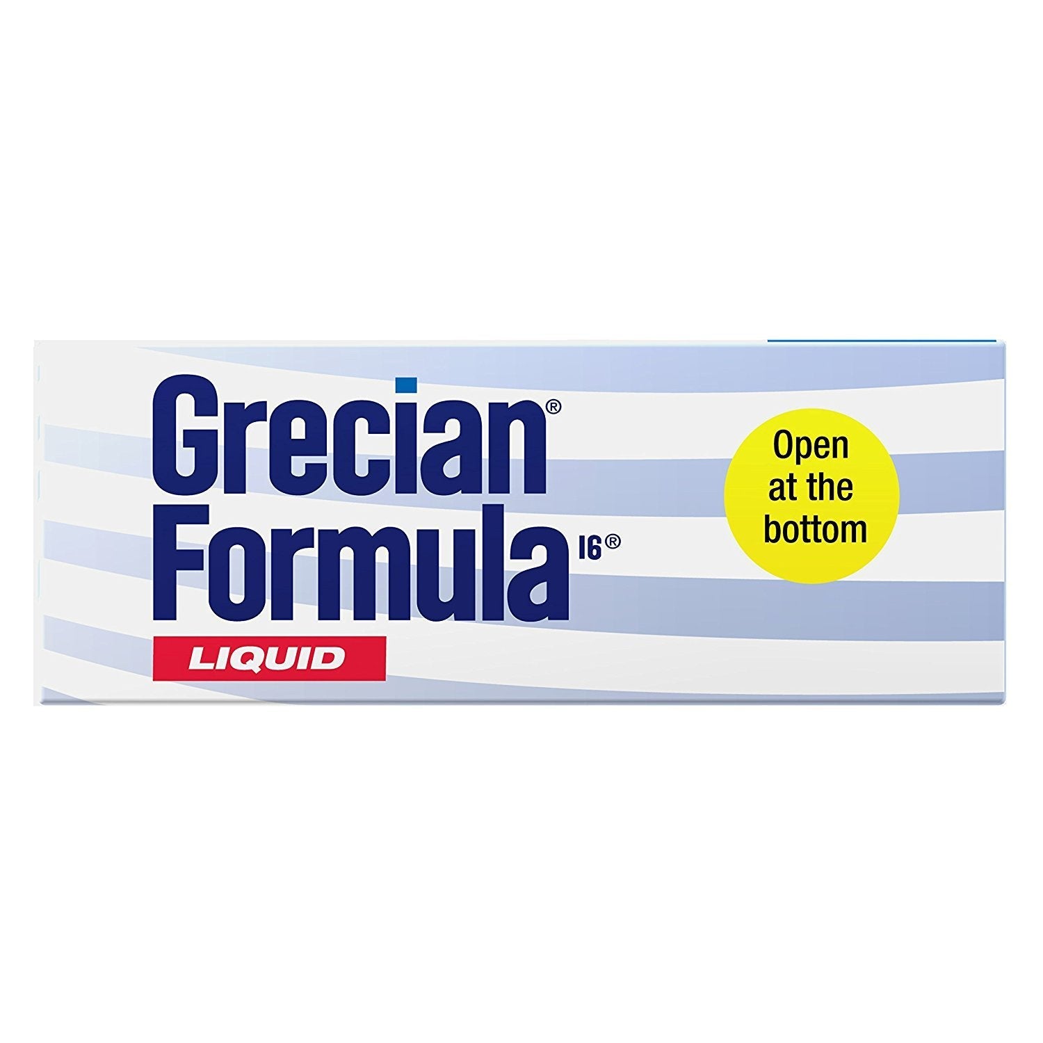 Grecian Plus Formula 16 Liquid Hair Color packaging displayed clearly for volume and thickening verification.