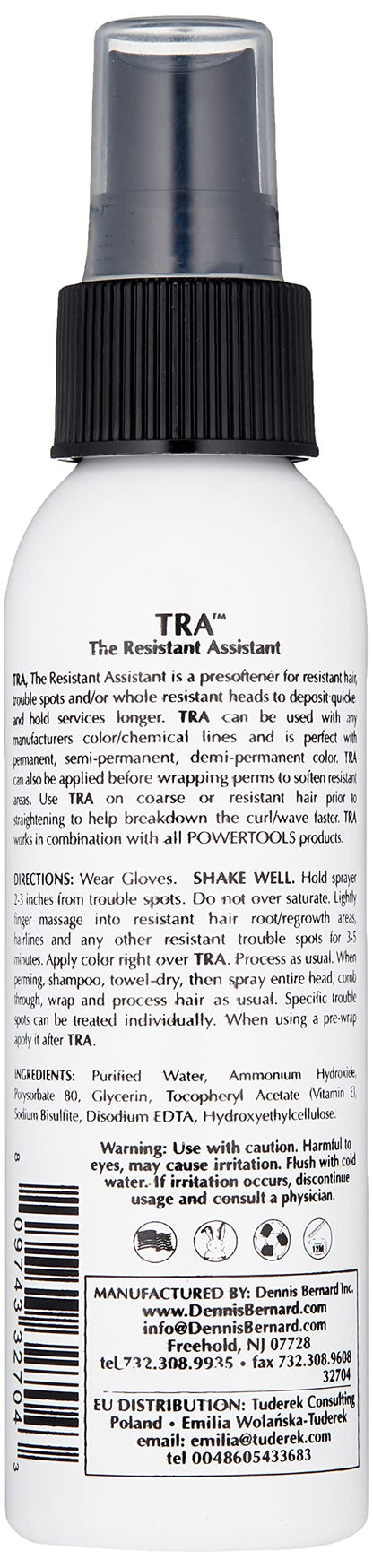 POWERTOOLS TRA hair pre softener spray bottle for stubborn hairline color prep