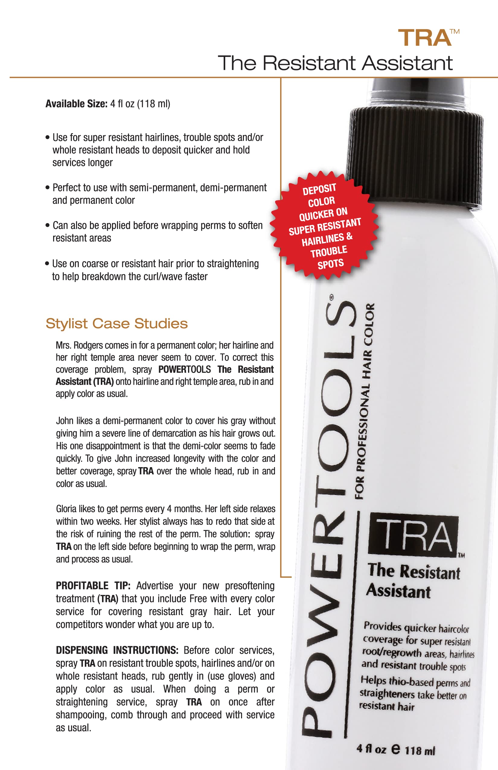 Dennis Bernard POWERTOOLS TRA resistant assistant treatment bottle for professional salon results