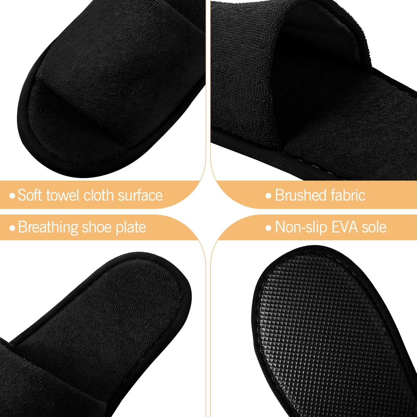 Bulk pack of 24 pairs of Tideme hotel slippers