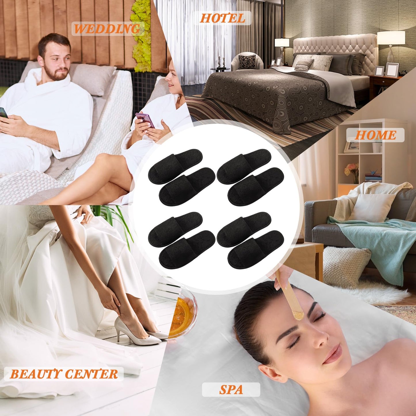 Tideme lightweight disposable slippers for guests