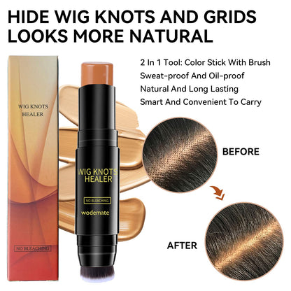 Wodemate lace tint stick with brush end exposed for blending