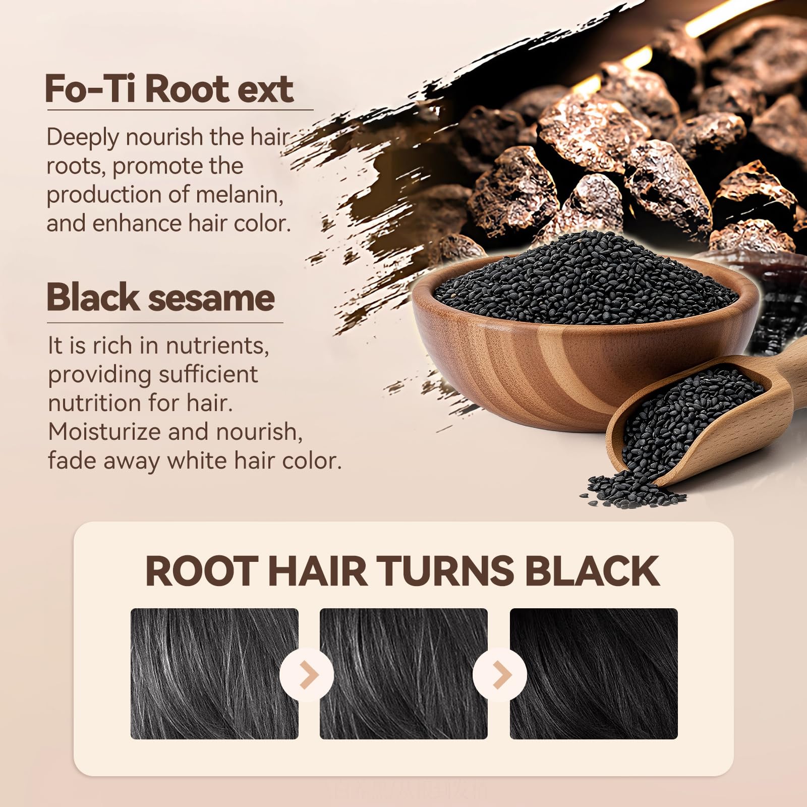 Peptide modified hair color pen for white hair coverage