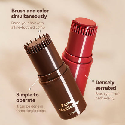 Wine red temporary hair color wand close up on applicator tip