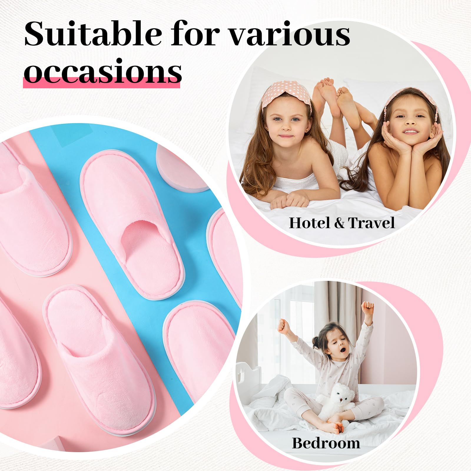 Closed toe kids spa slippers with non slip sole