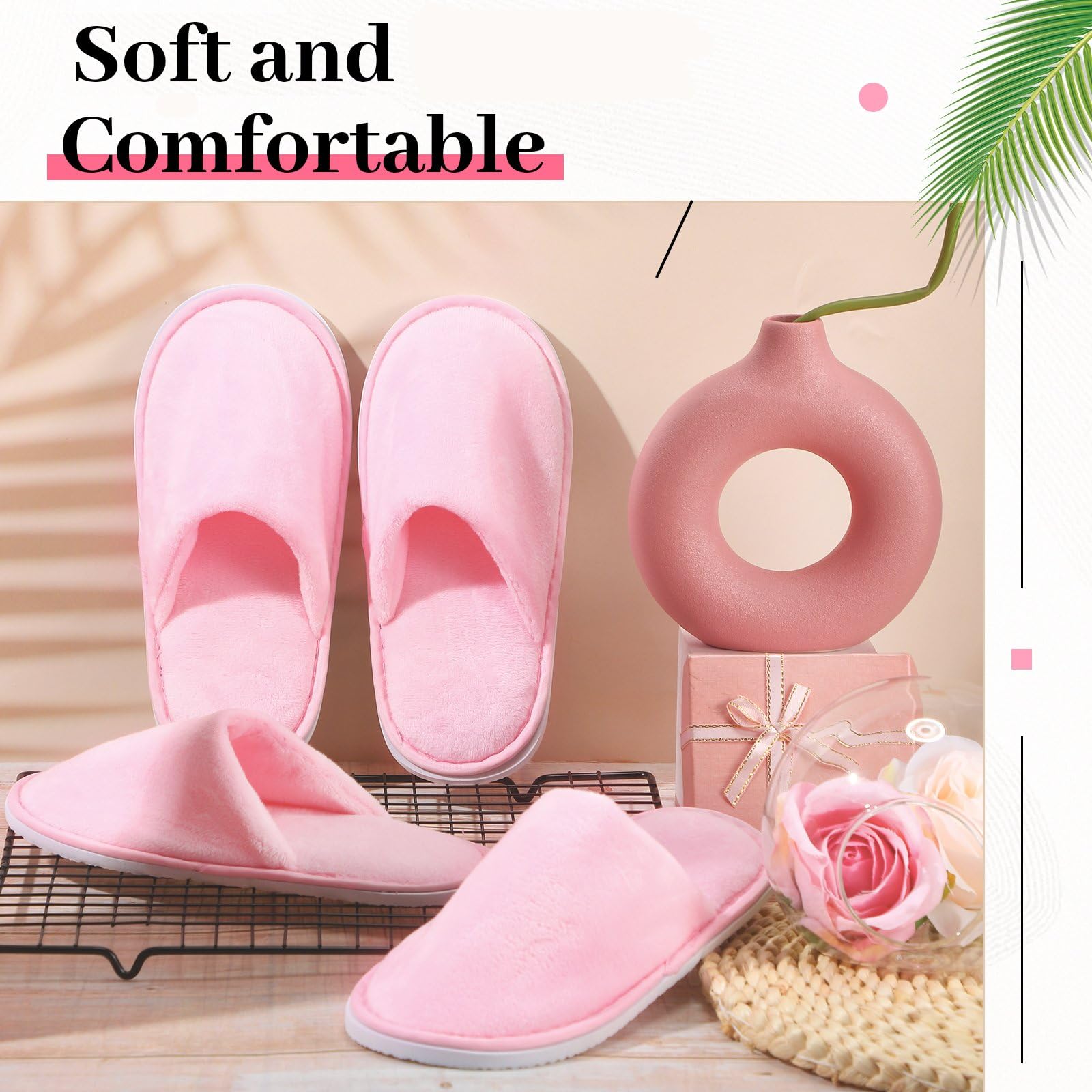 Soft fabric kids travel slippers for hotel use