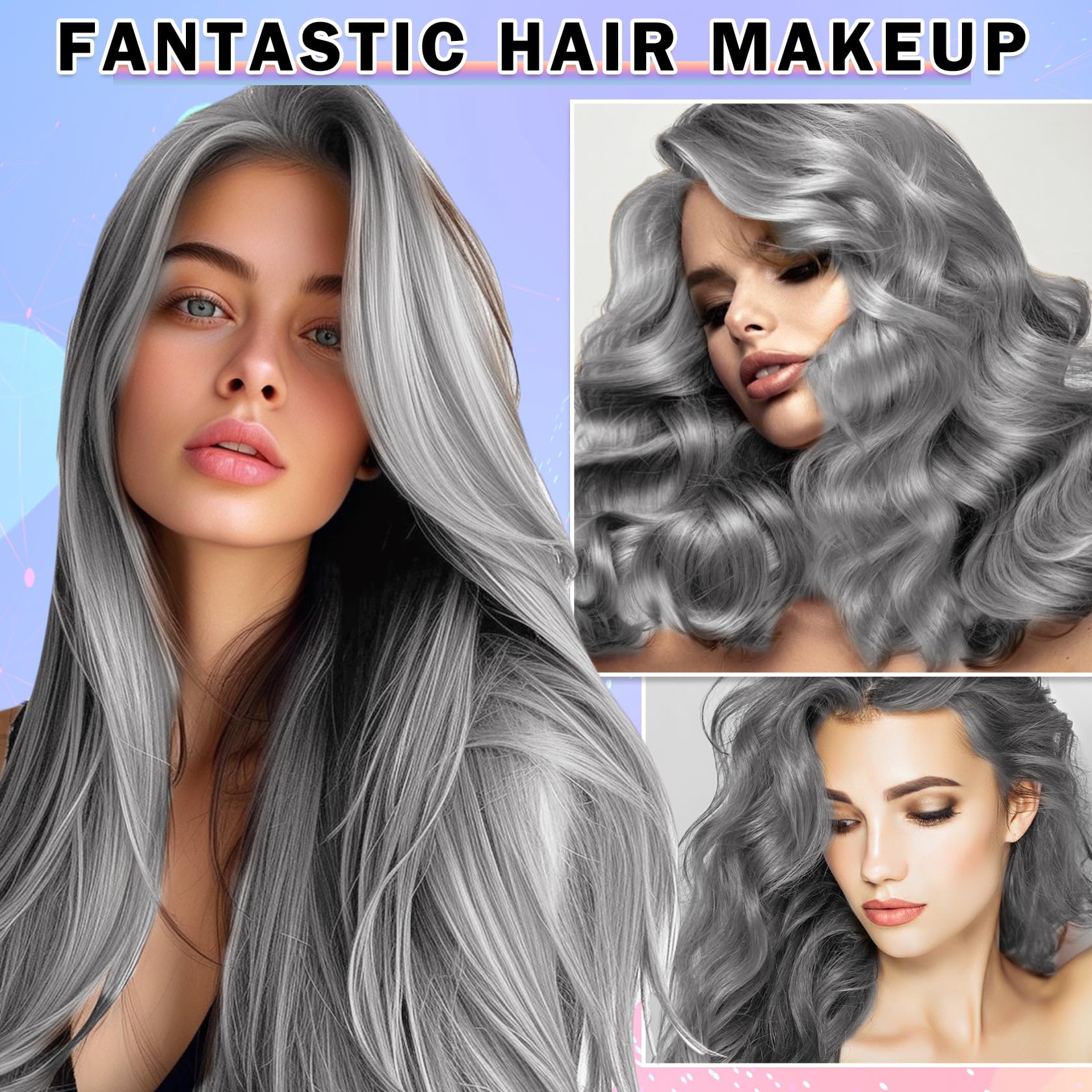 Mild formula temporary gray hair spray suitable for kids and women