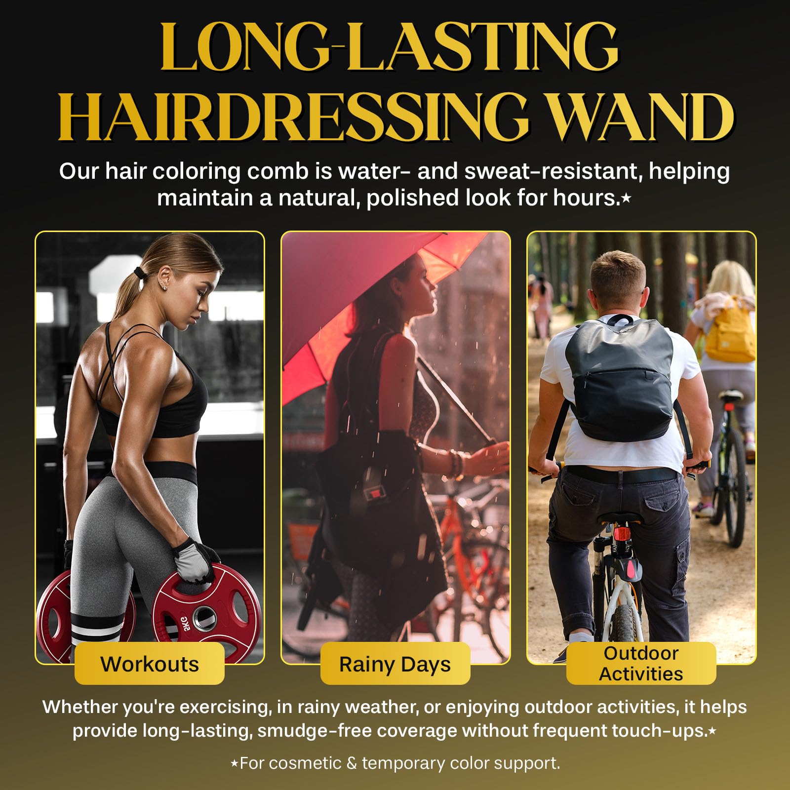 Side profile of the portable waterproof hair dye stick for quick root touch ups.