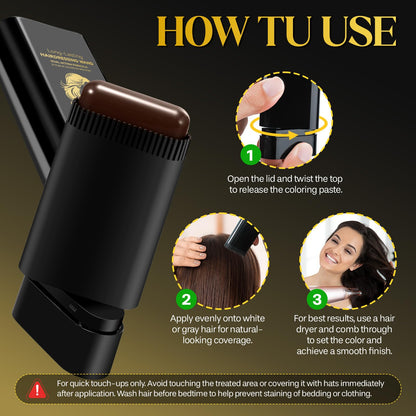 Premium packaging layout of the imported temporary hair root concealment stick.