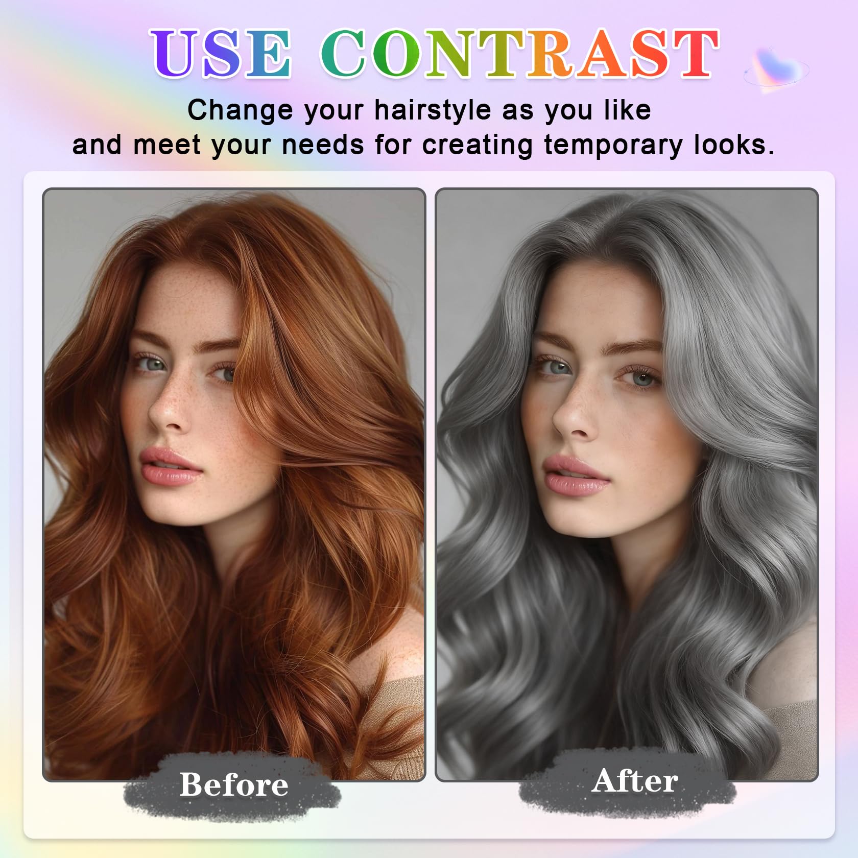 Hacjkaz non sticky temporary gray hair color spray for cosplay events