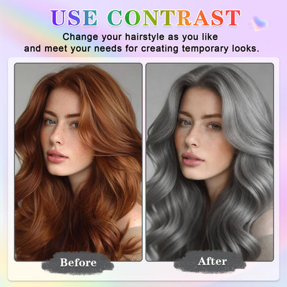 Hacjkaz non sticky temporary gray hair color spray for cosplay events