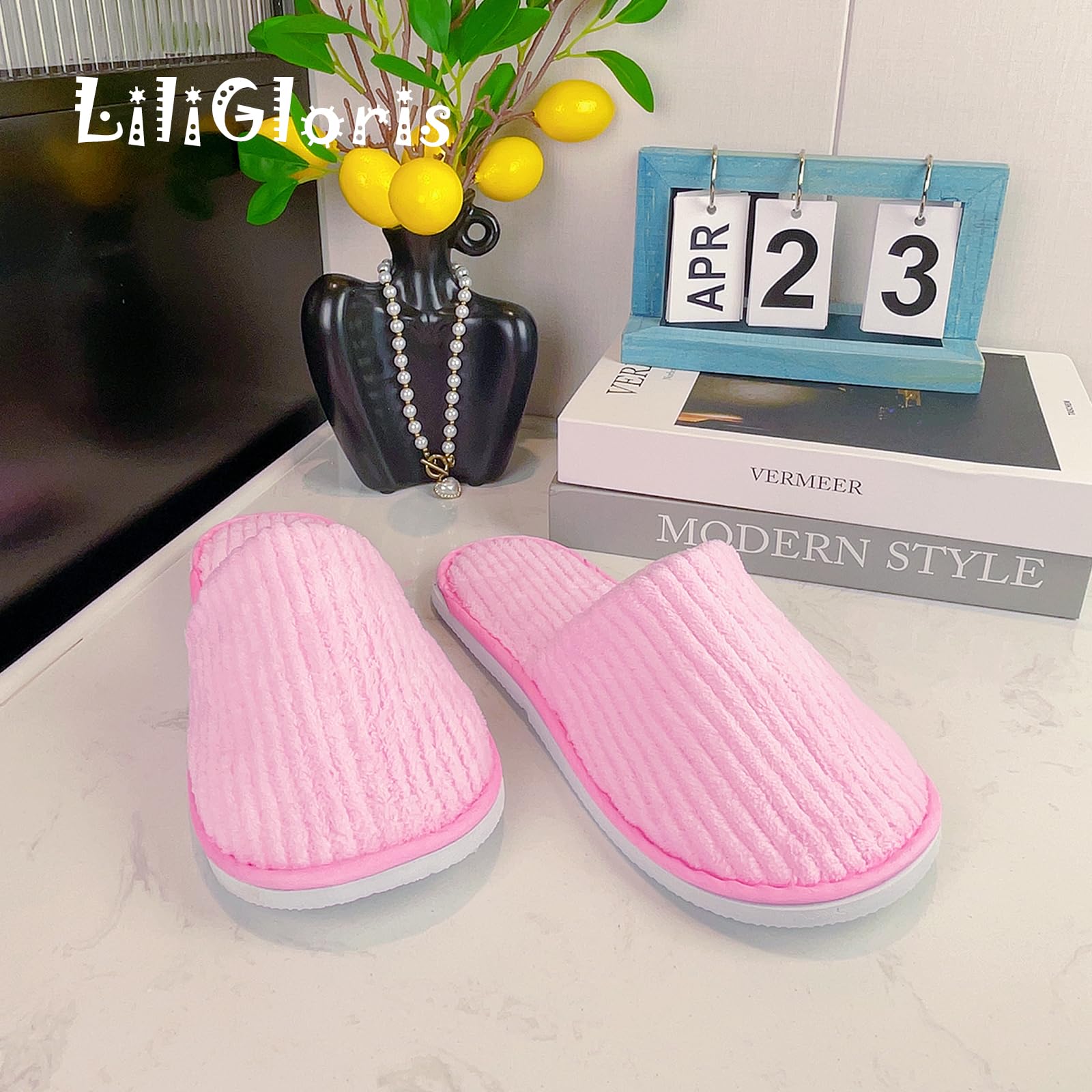 Group of reusable spa slippers for hotel or home use