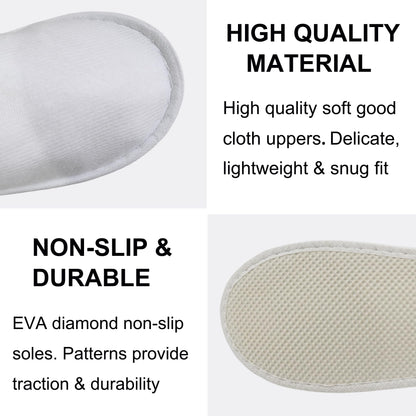Non-slip EVA diamond sole view of disposable spa slippers