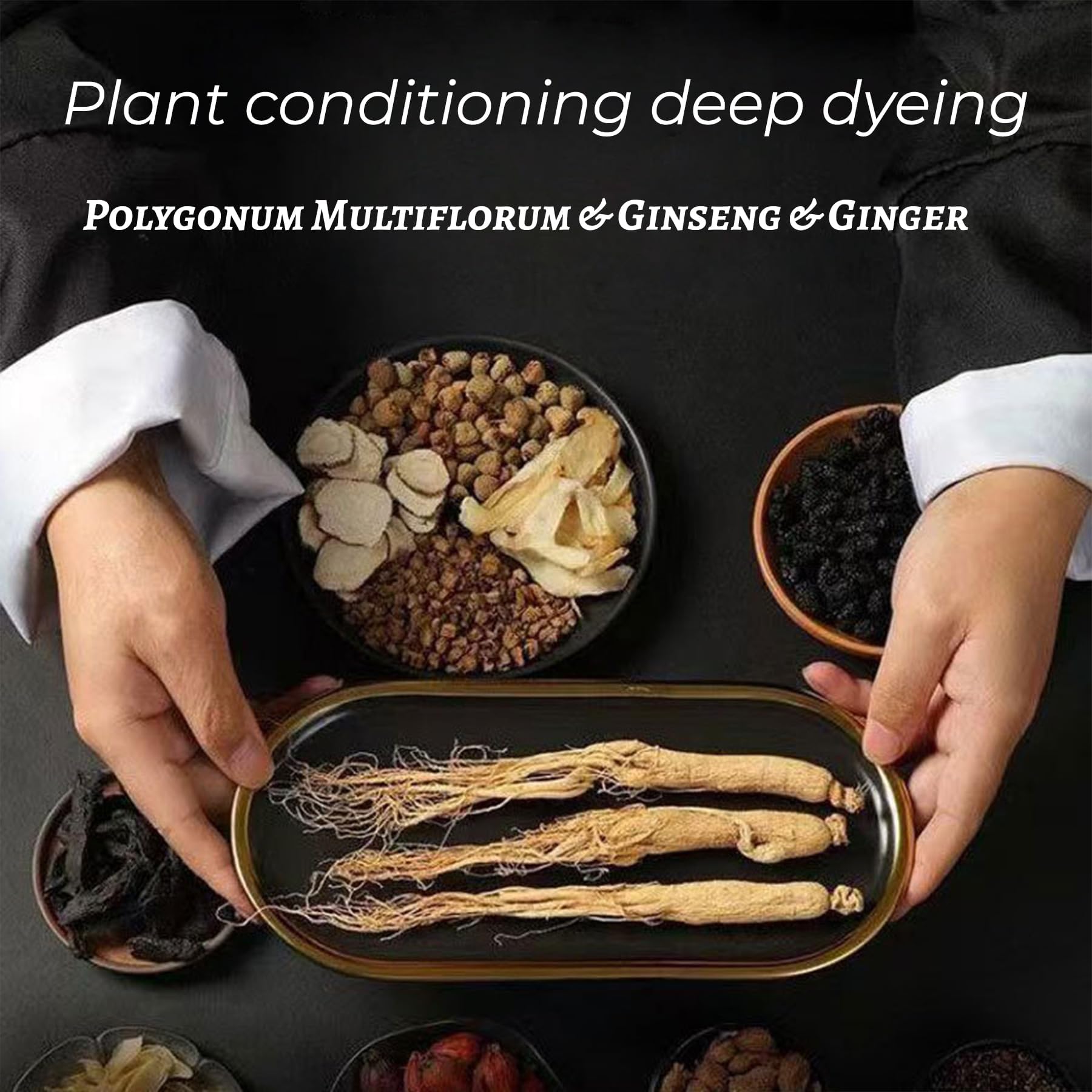 Generic hair dye kit bottle with nourishing shampoo ingredients