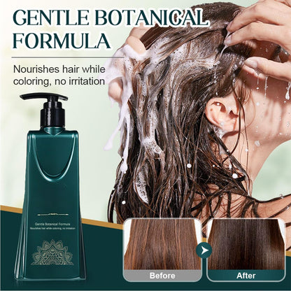 Close up of botanical hair dye formula applicator