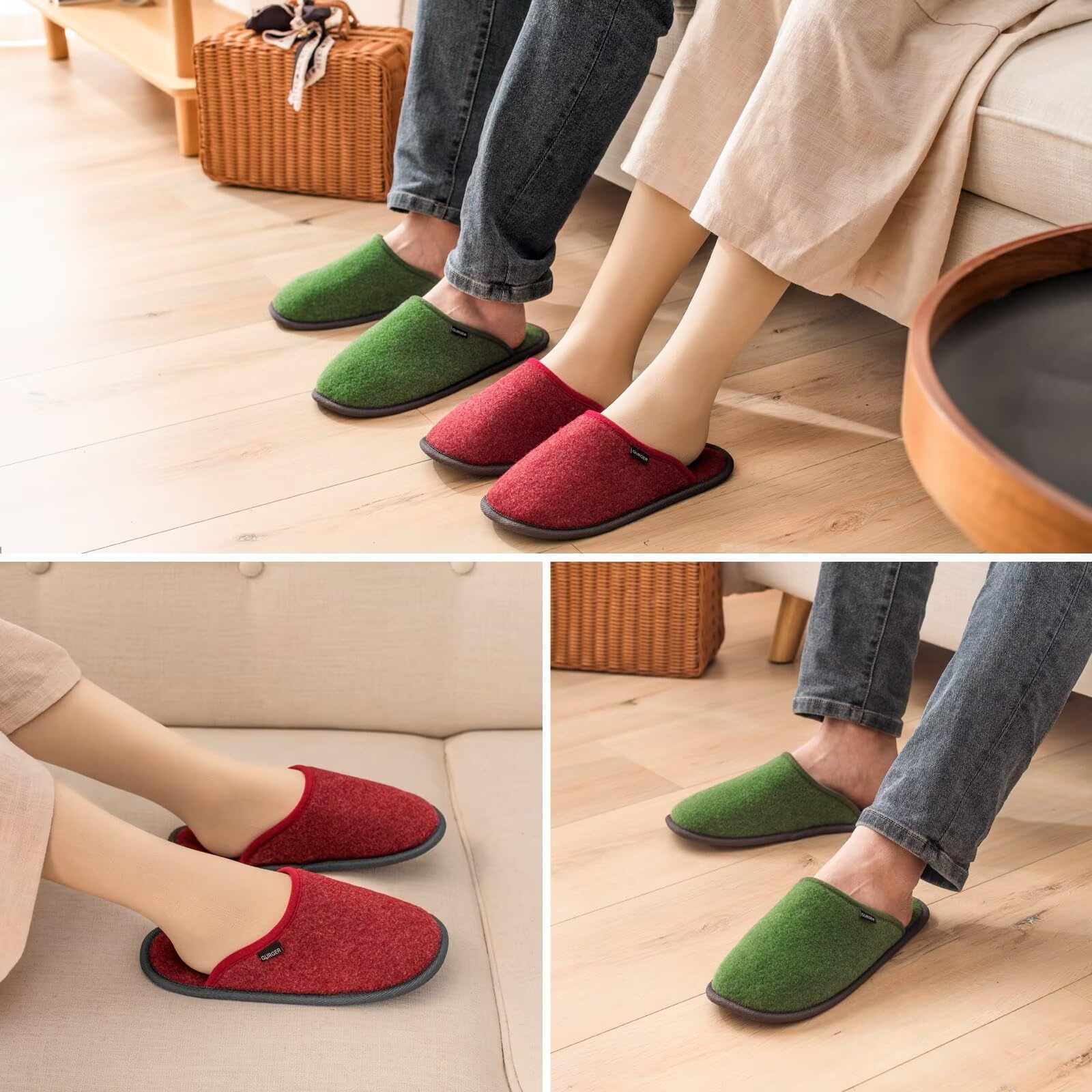 Buguki washable spa slippers with non-slip sole