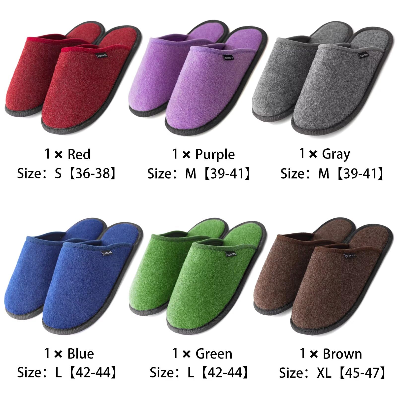 Side profile of Buguki felt guest house slippers