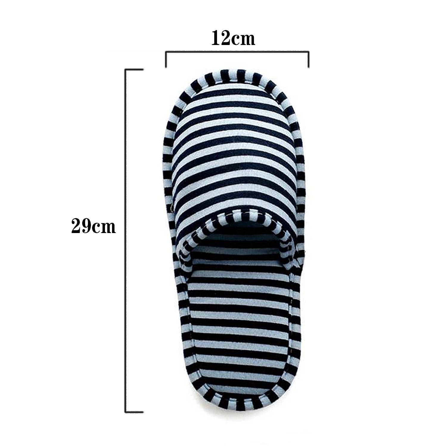IPENNY portable cotton slippers folded beside their matching striped storage bag