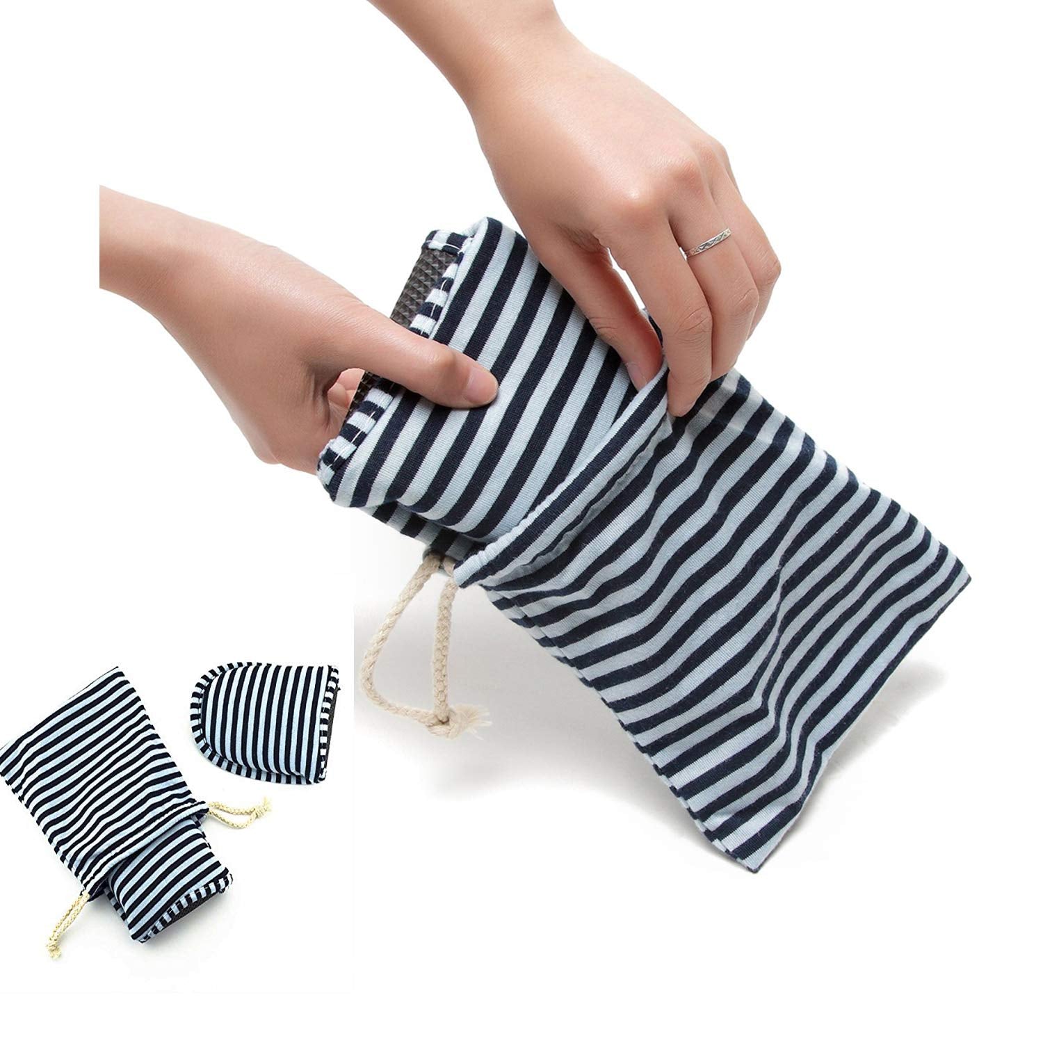 Unisex IPENNY flight slippers being packed into a compact travel suitcase