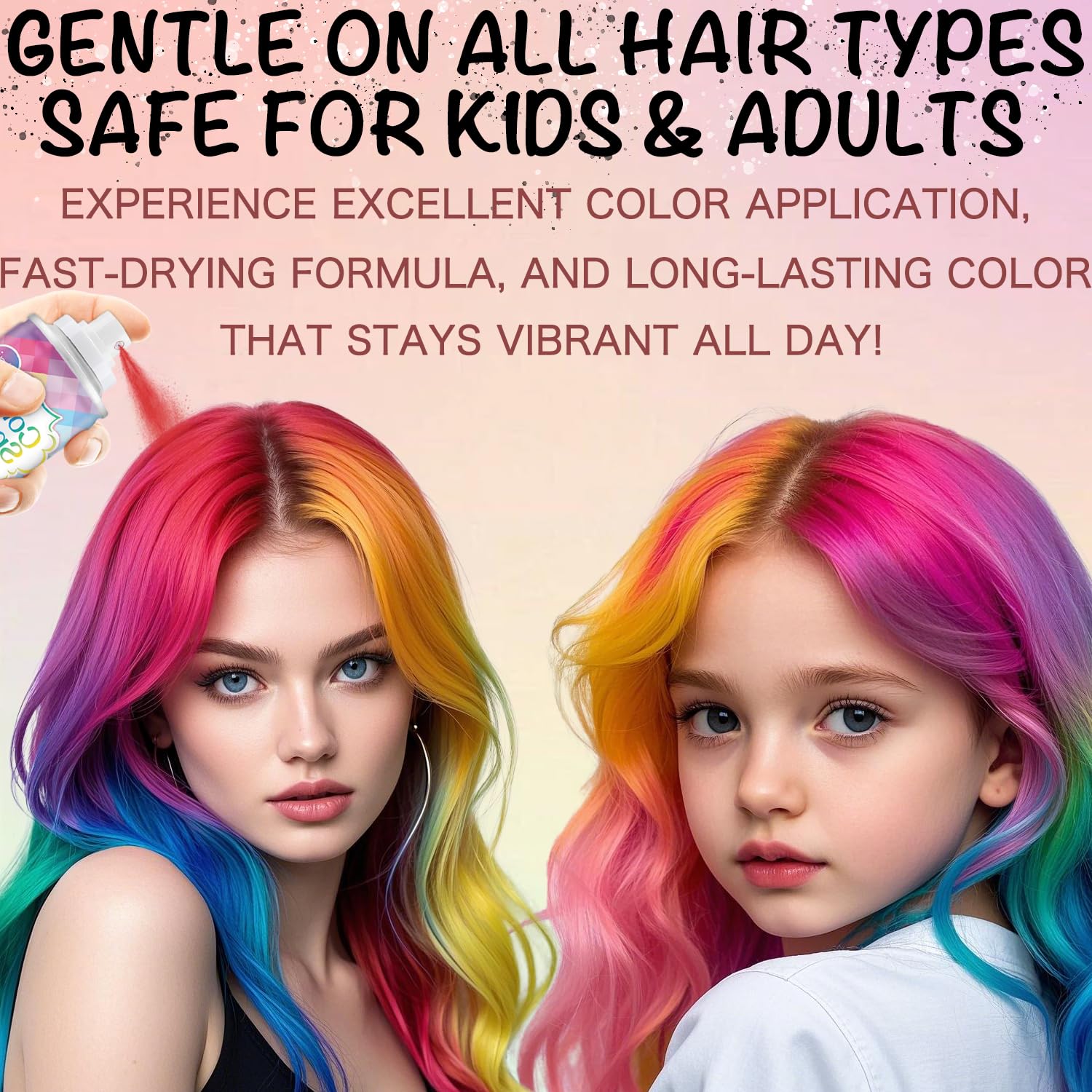 Close up of PoriaCare 120ml hair color spray canister