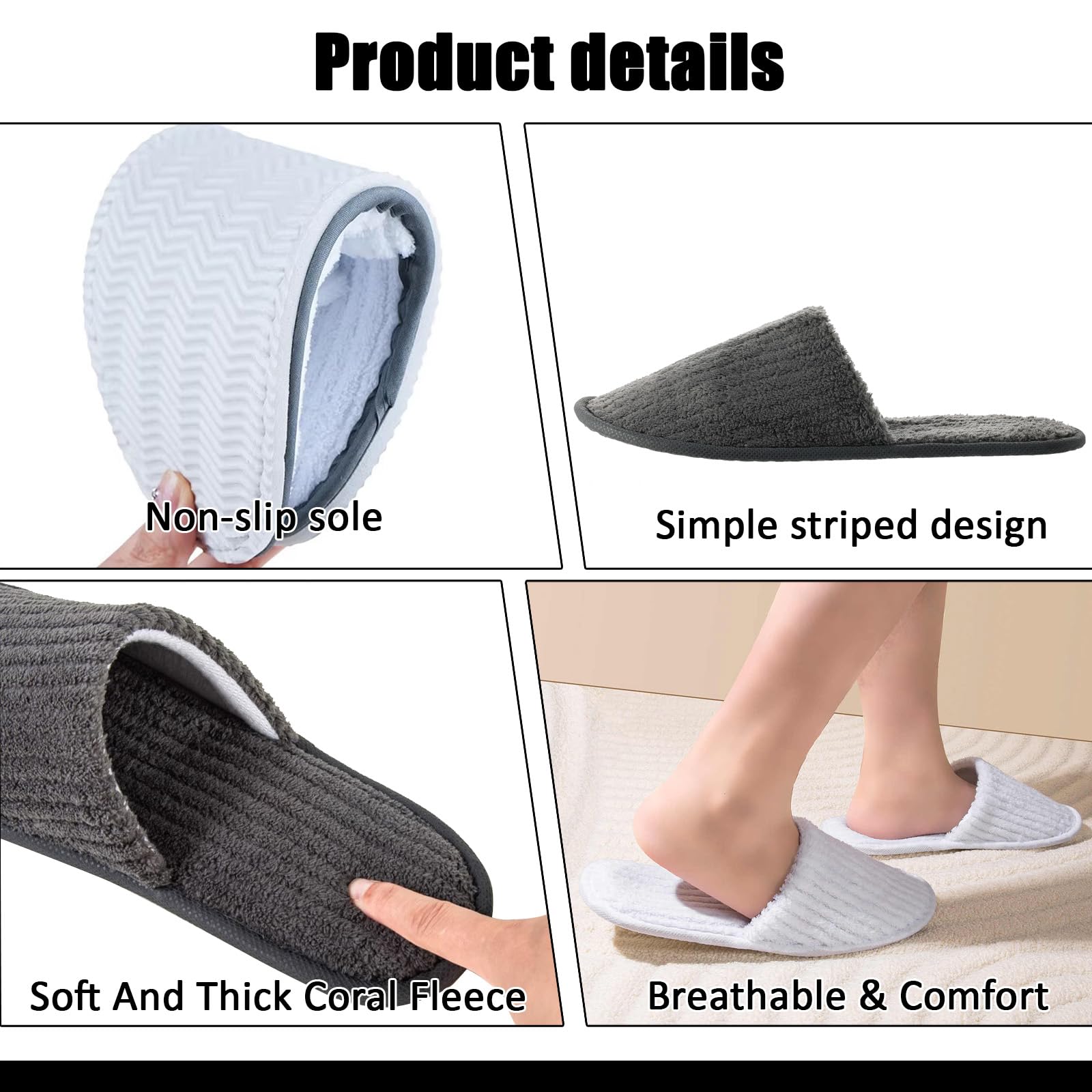 White and gray Tinsky disposable slippers for travel