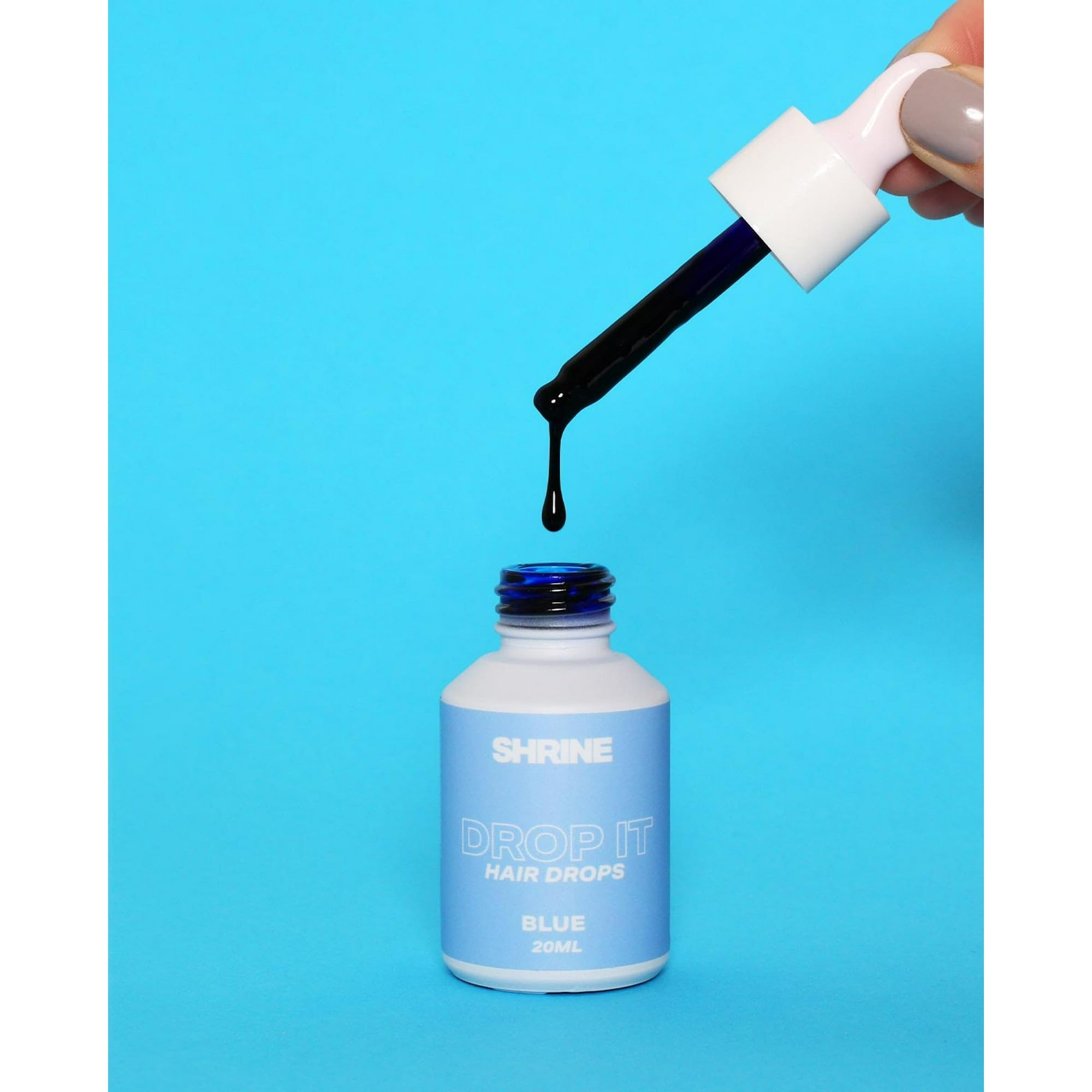Shrine hair dye drops packaging with mixing bowl