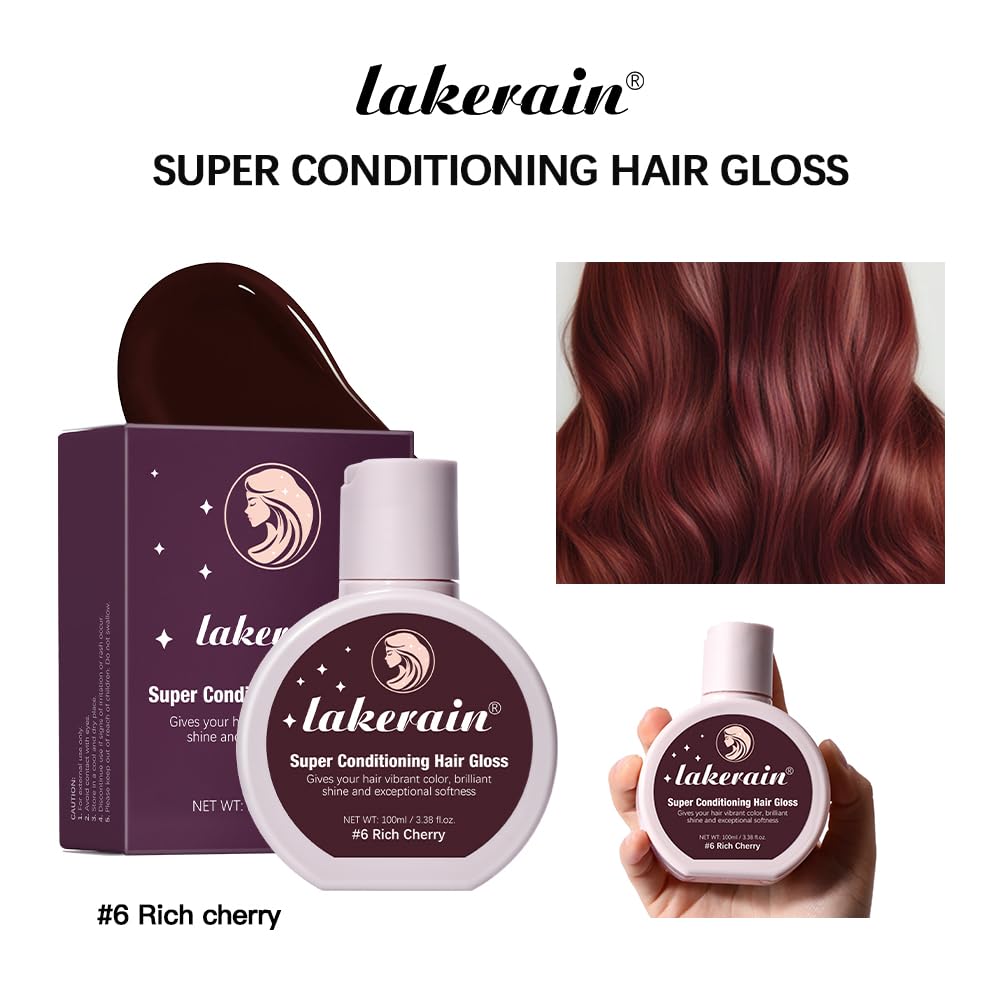 Lakerain hair gloss rich cherry liquid texture application