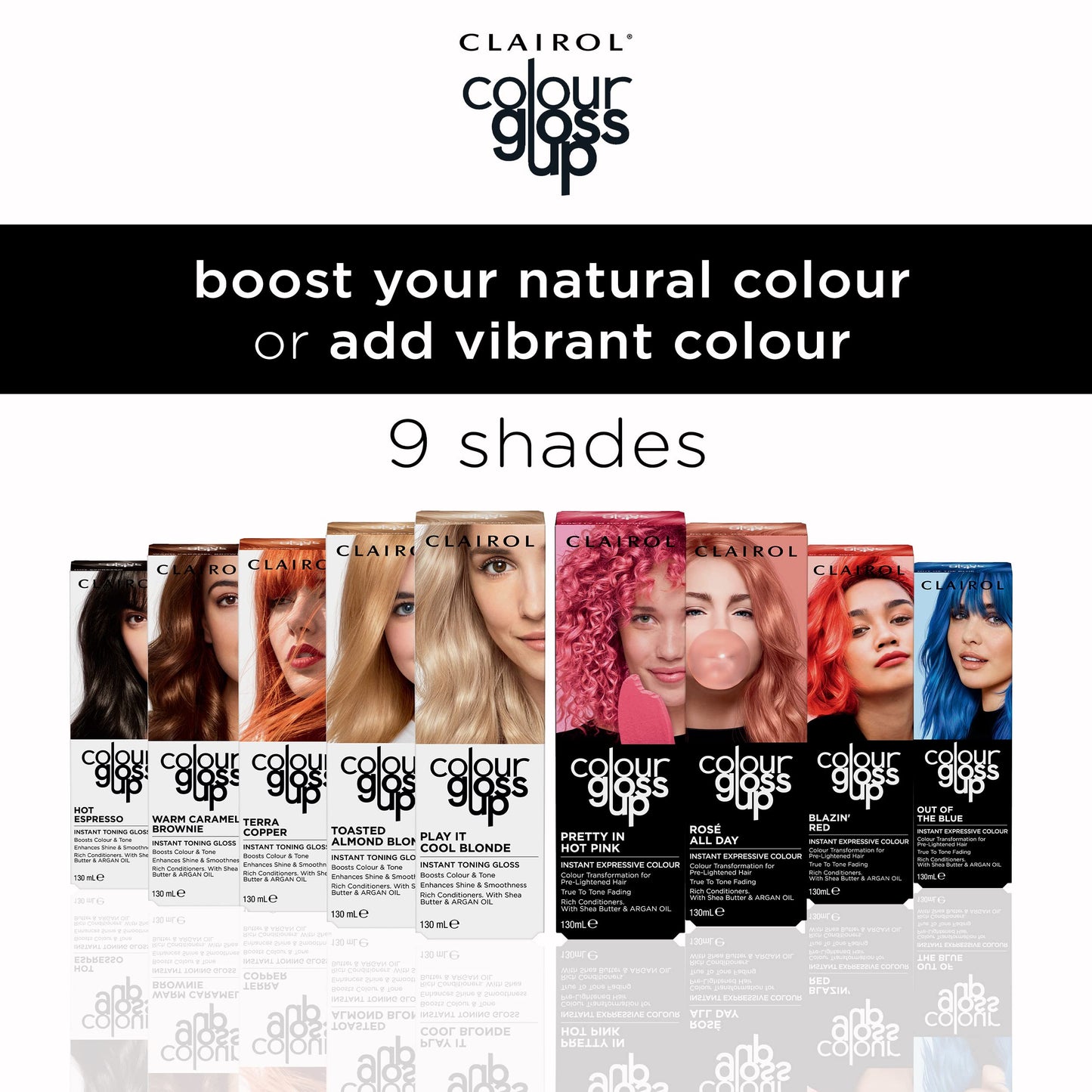 Clairol Colour Gloss Up Warm Caramel Brownie professional hair gloss result