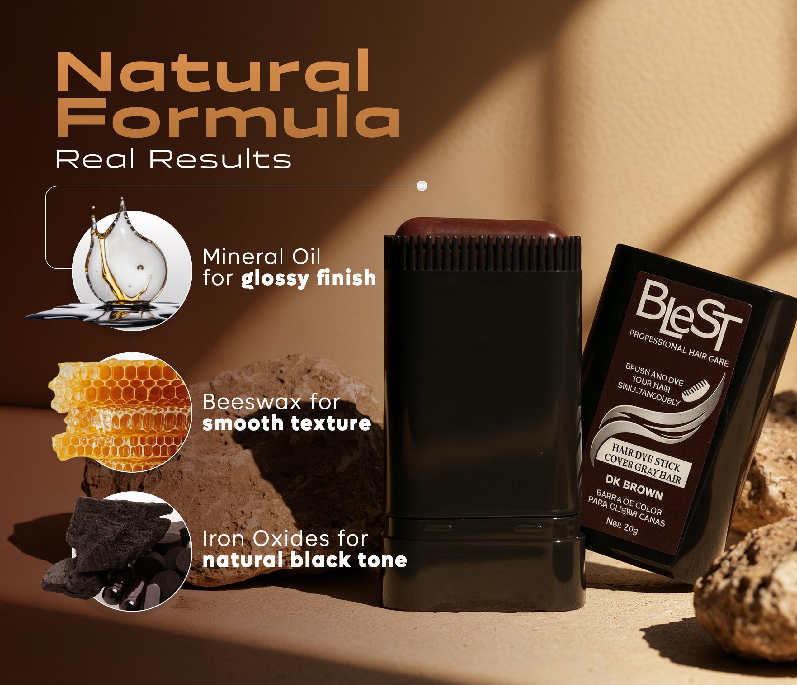 Close up of Blest Professional 20 gram dark brown stick