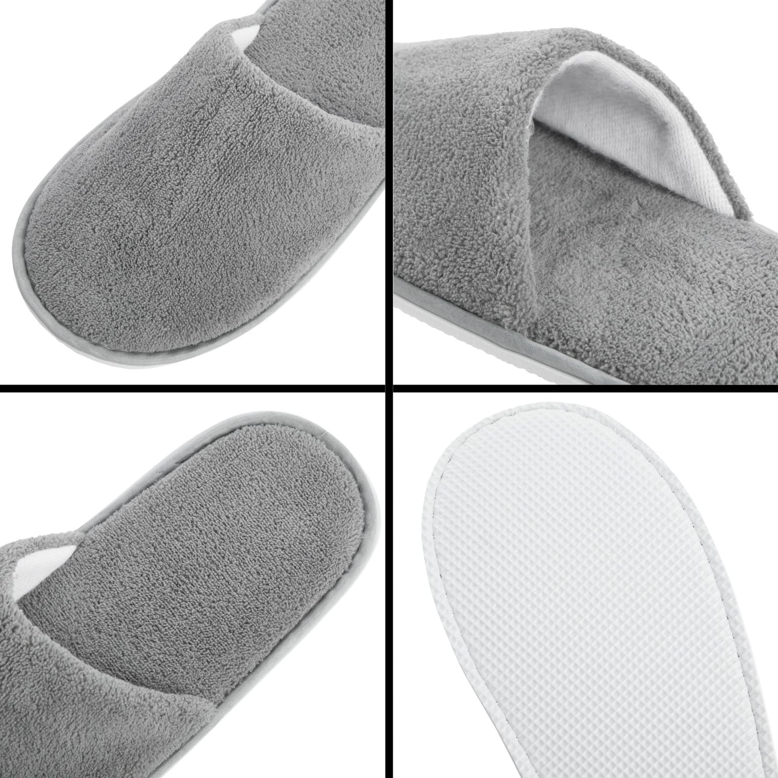 Juvale disposable footwear presentation showing the universal size fit suitable for men and women guests.