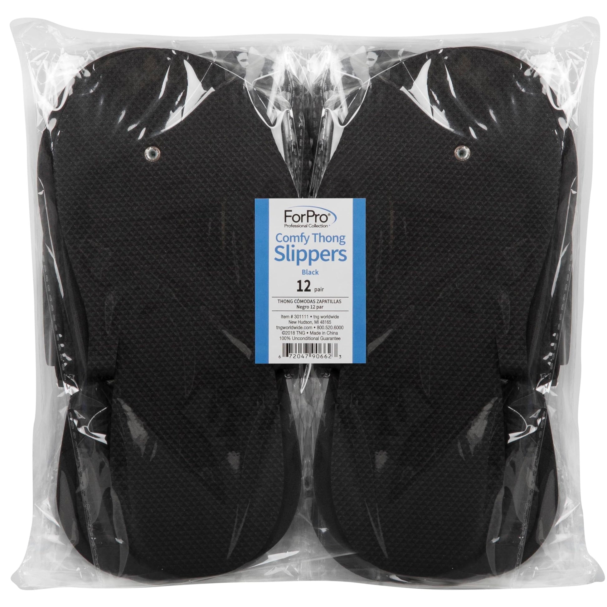 Individually wrapped black foam salon slippers pack of 12 pairs
