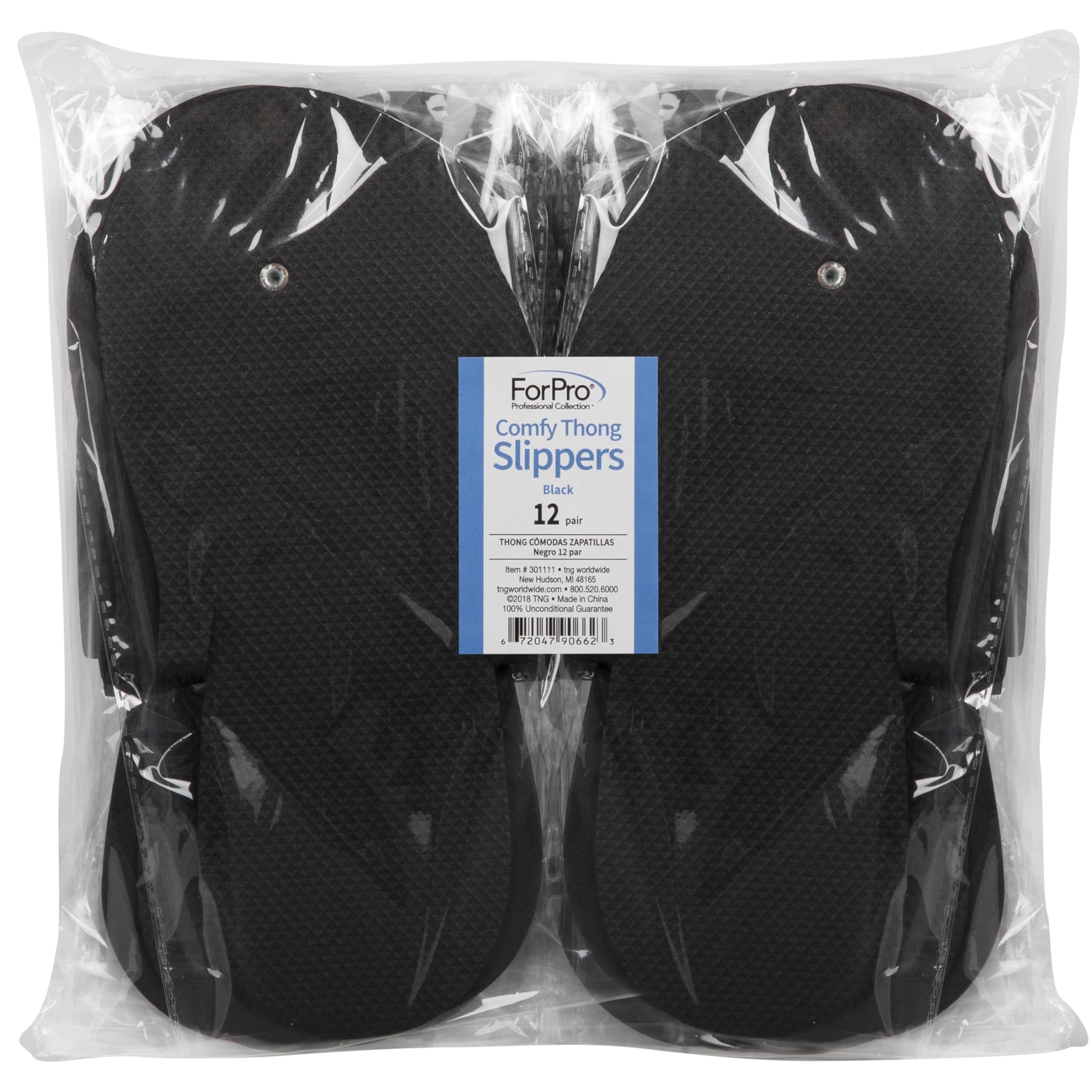 Individually wrapped black foam salon slippers pack of 12 pairs