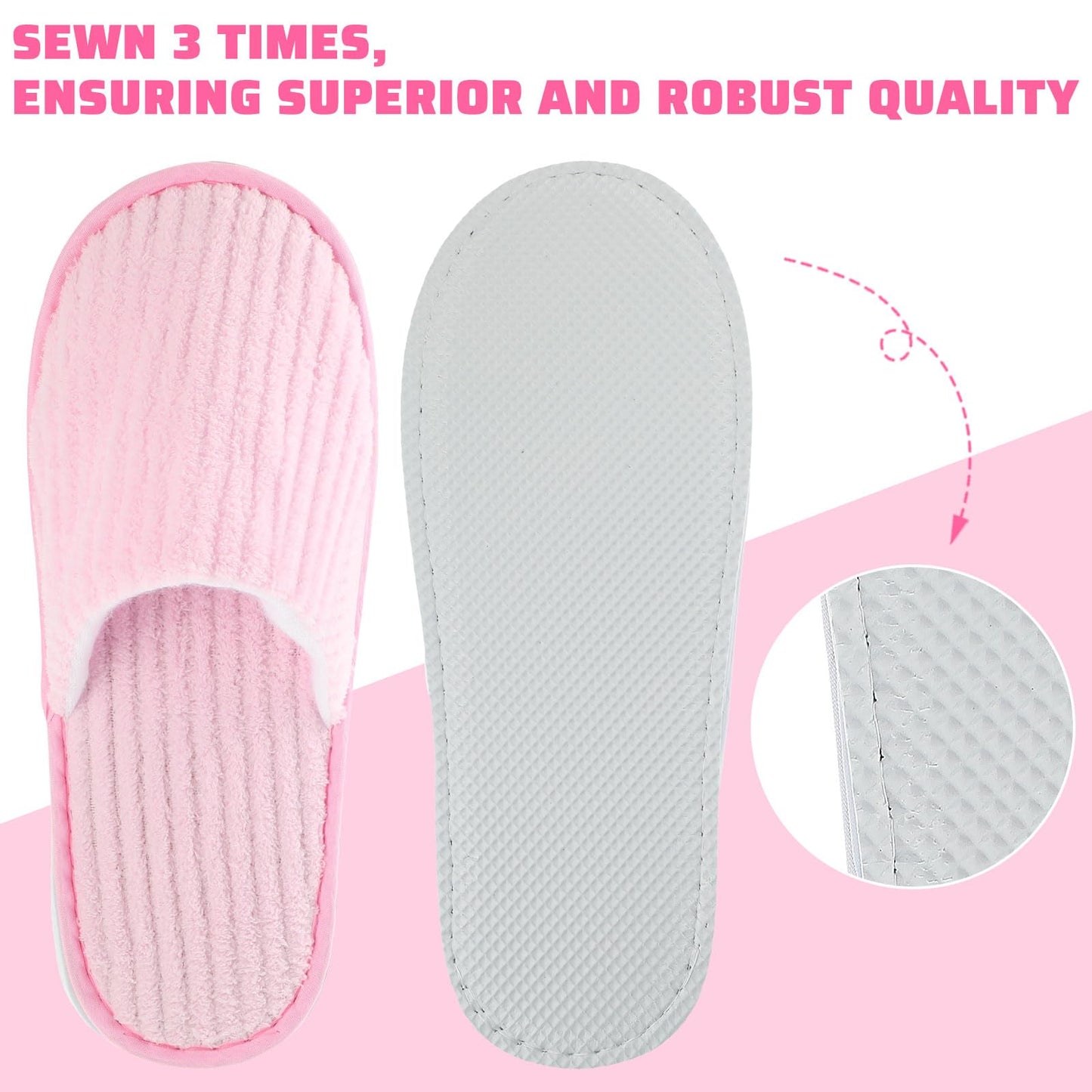 Reusable house slippers for guests closed toe design