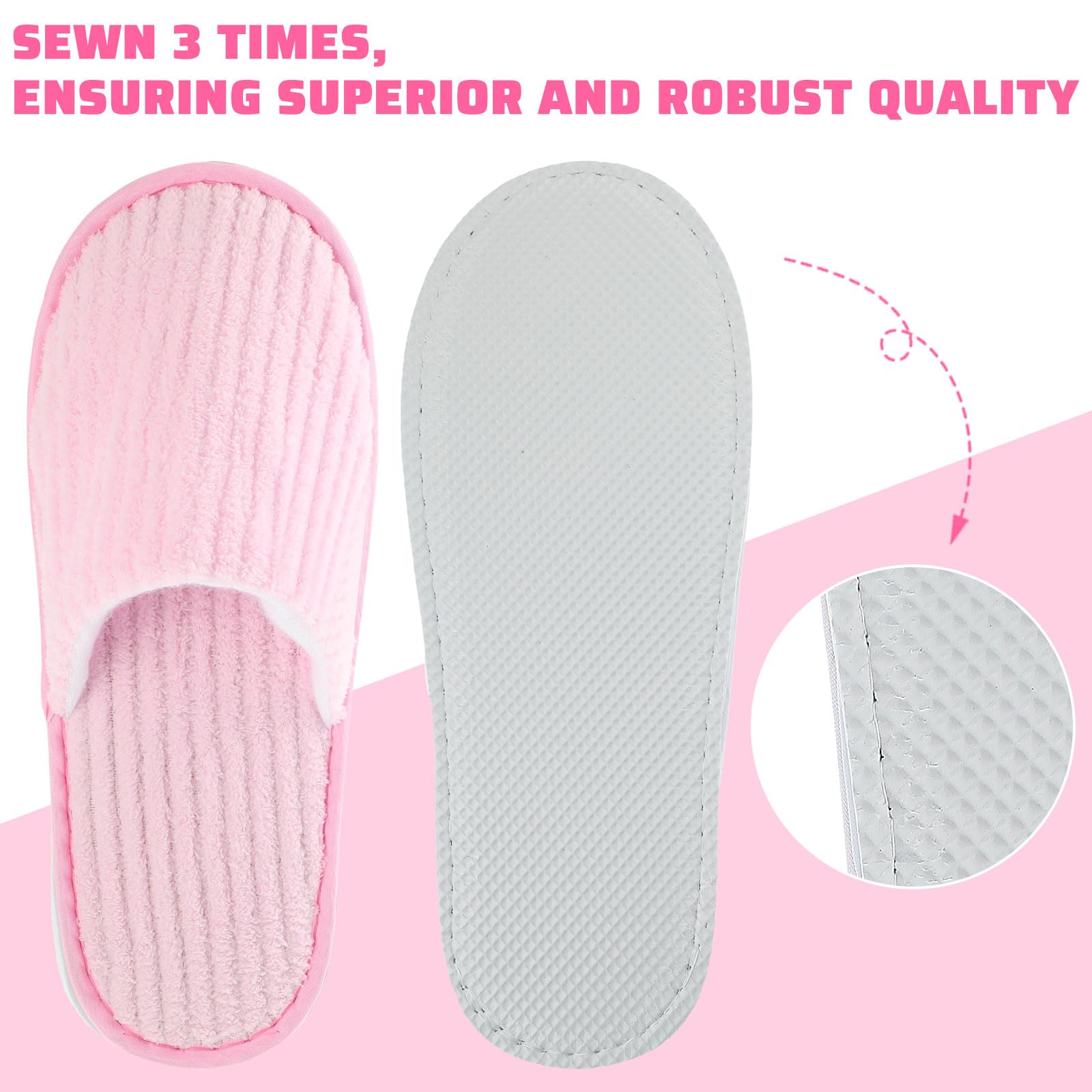 Reusable house slippers for guests closed toe design