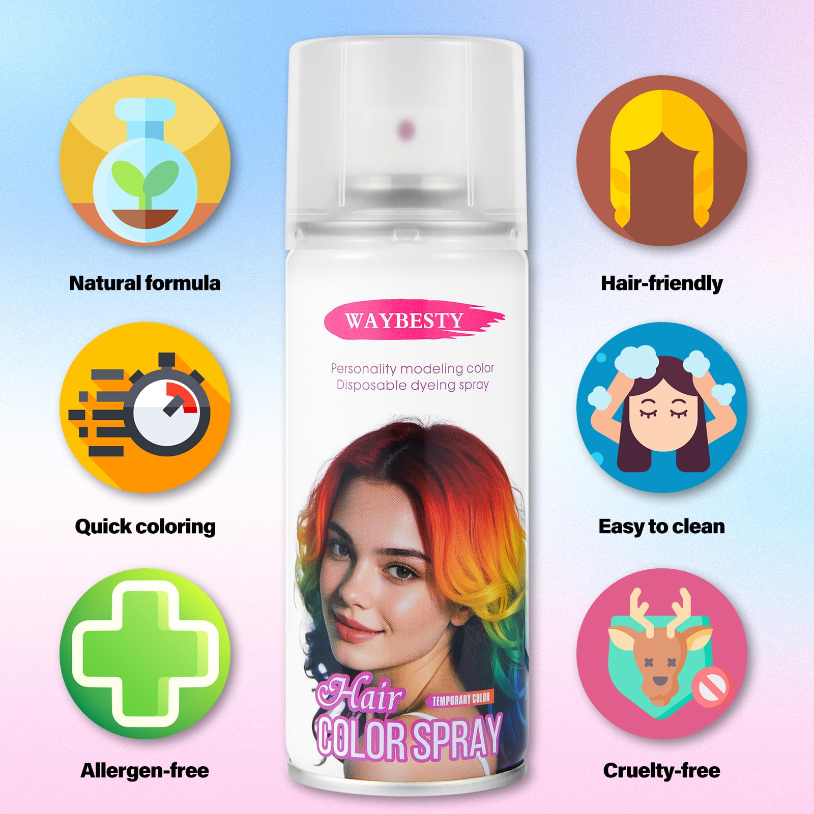 Waybesty hair spray can showing 4.06 fluid ounce label