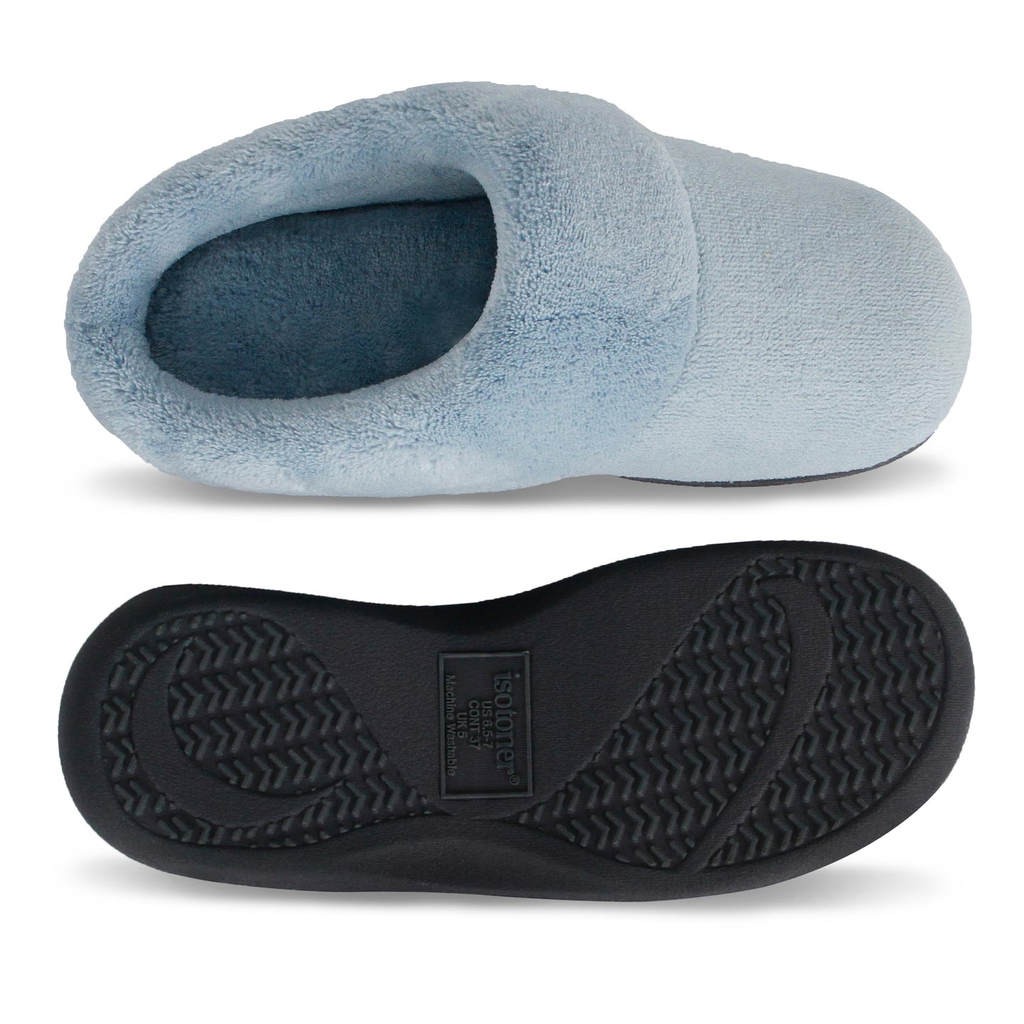 Memory foam cushioning detail of Isotoner classic clog slippers