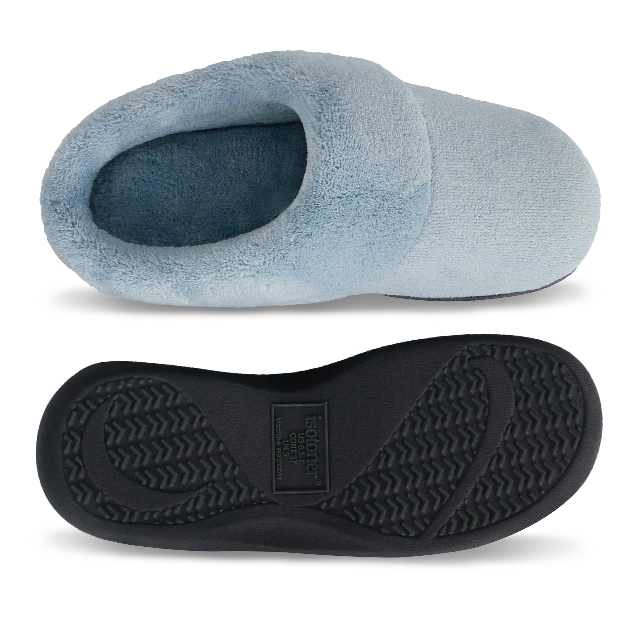 Memory foam cushioning detail of Isotoner classic clog slippers