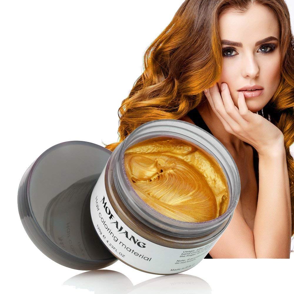 Mofajang gold hair wax application for temporary color