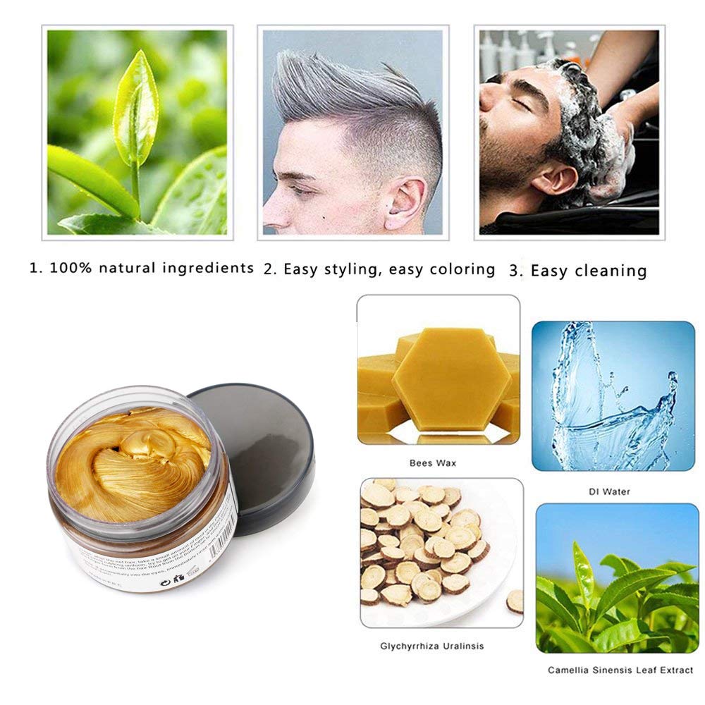 Unisex temporary hair styling cream gold shade
