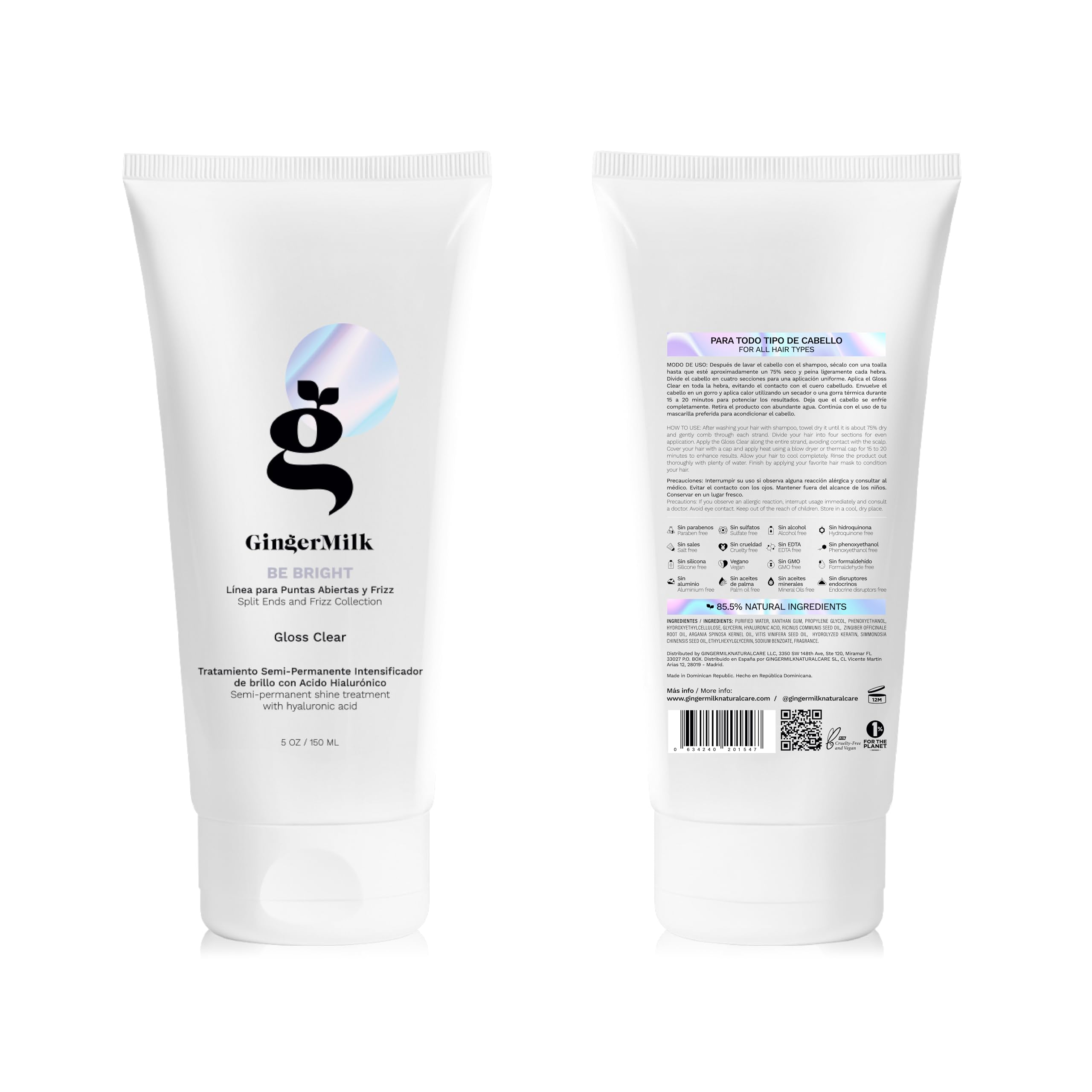 Ginger Milk hair gloss treatment 150 ml tube