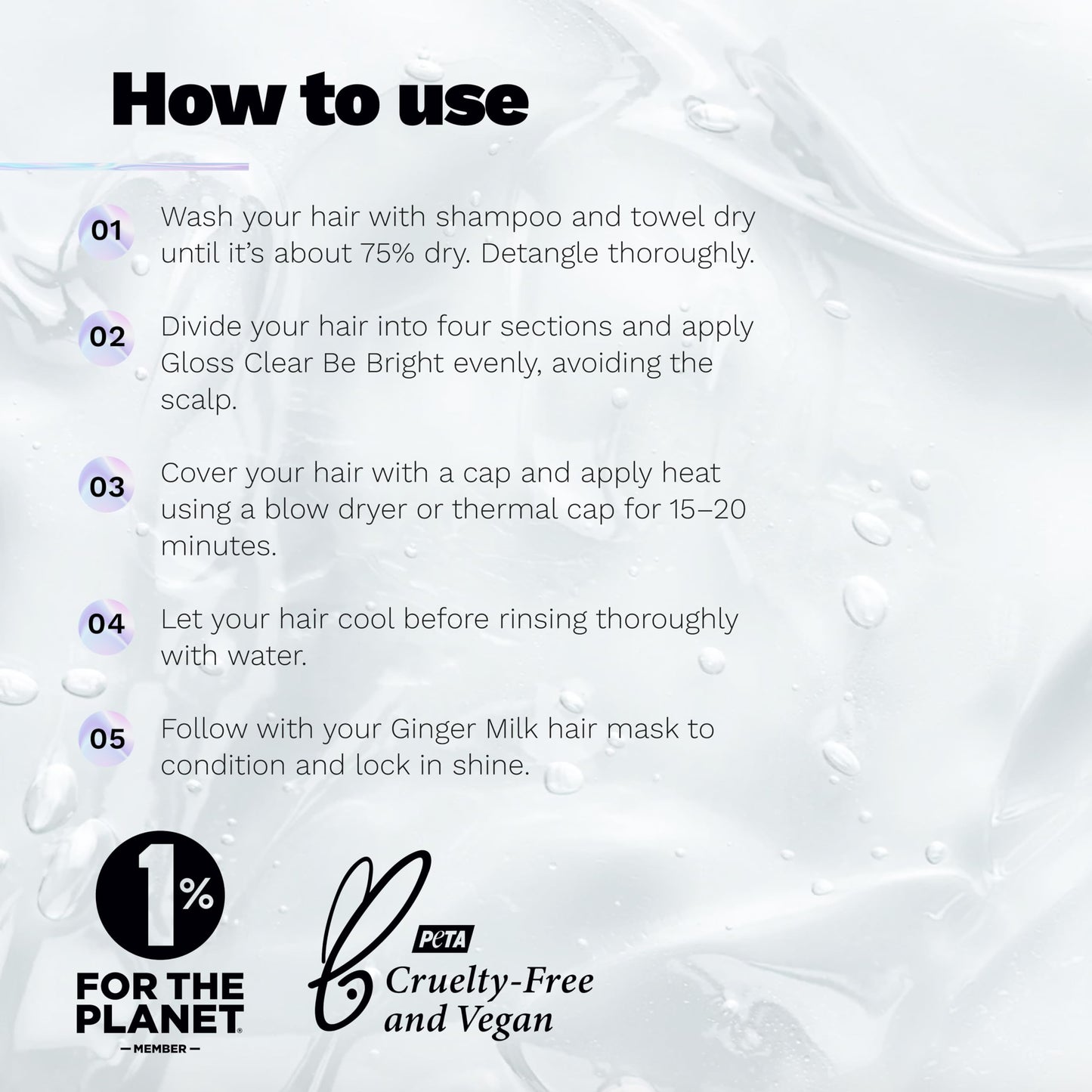 Professional hair shine treatment with hyaluronic acid