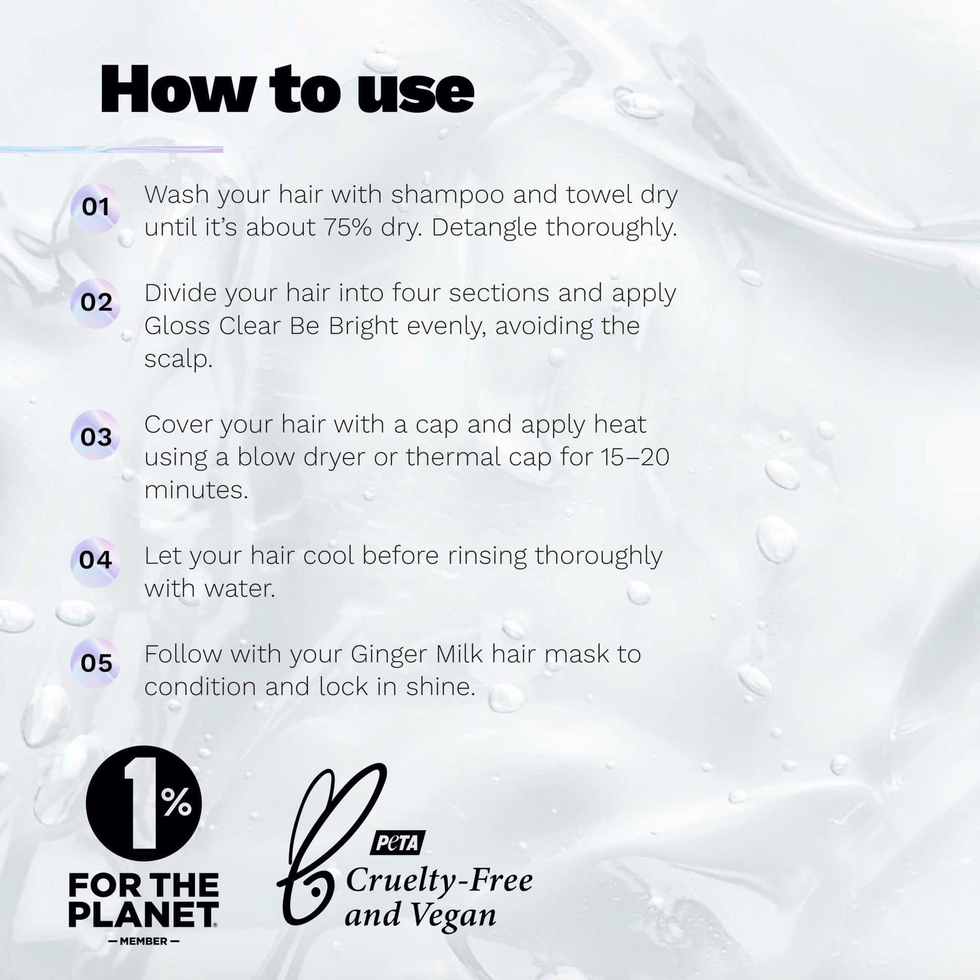 Professional hair shine treatment with hyaluronic acid