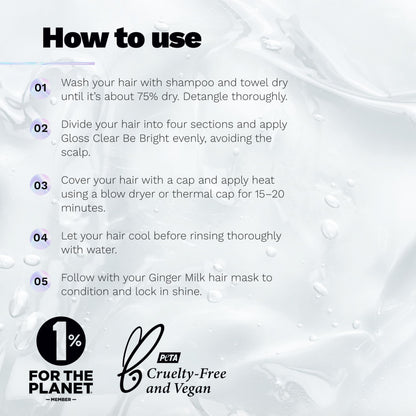 Professional hair shine treatment with hyaluronic acid