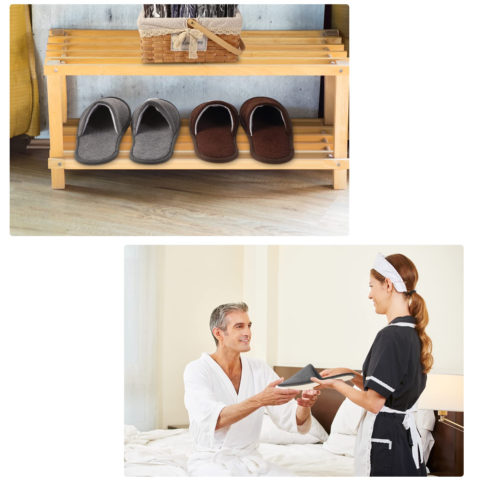 Geyoga guest slippers showing non slip EVA sole texture