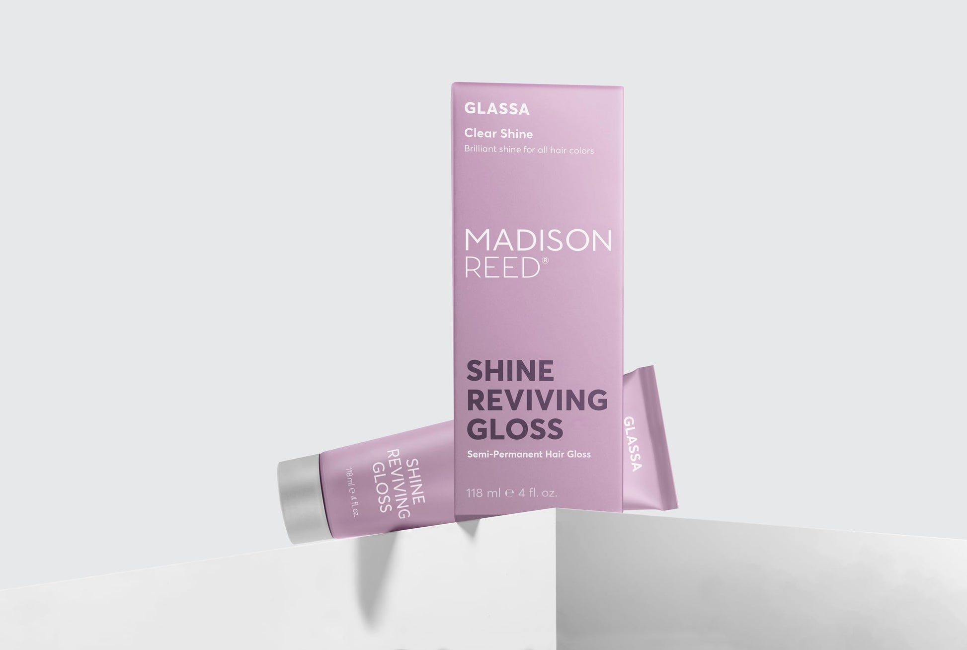 Madison Reed Glassa clear gloss results on hair